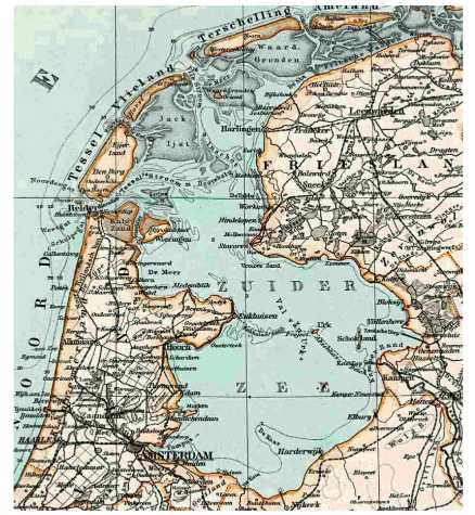 Kaart  Zuyderzee