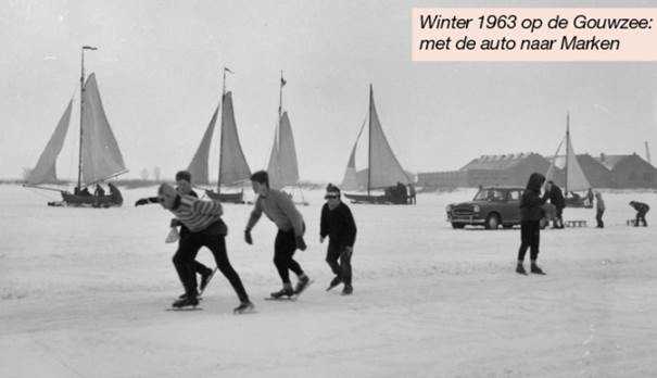 Winter 1963 op de Gouwzee: met de auto naar Marken